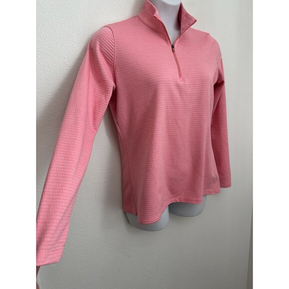 Nike Golf 1/4 Dri Fit Pullover Sweatshirt Women's Large L Salmon Pink Textured - Picture 2 of 8
